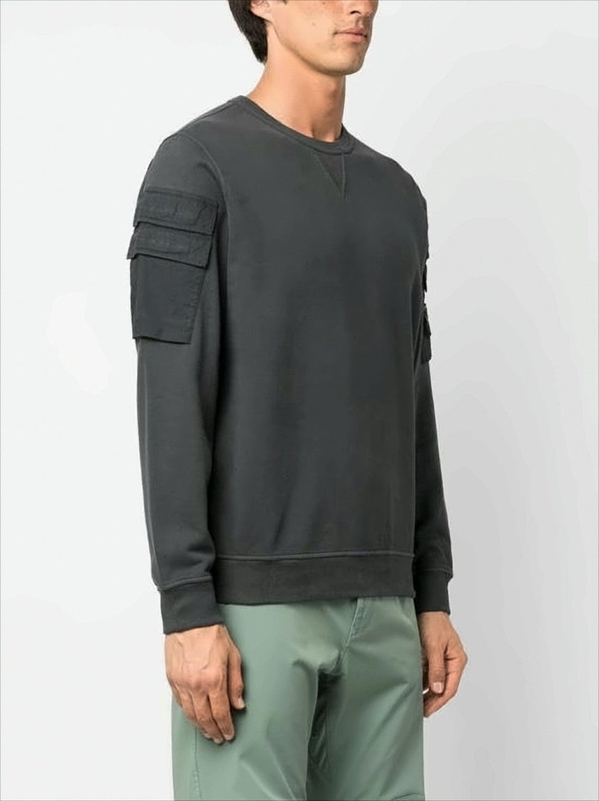 Stone Island Relaxed Fit Long-Sleeve Sweatshirt With Compass Logo Patches