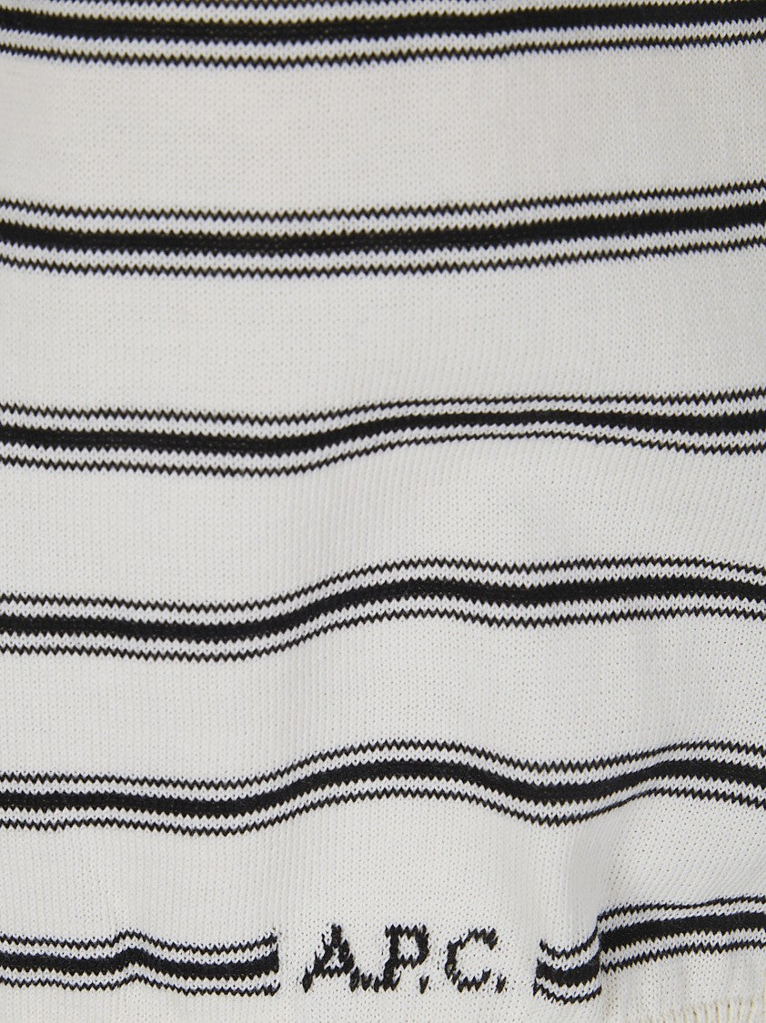 A.P.C. Multicolor Haut Manches Courtes Striped Cotton Top