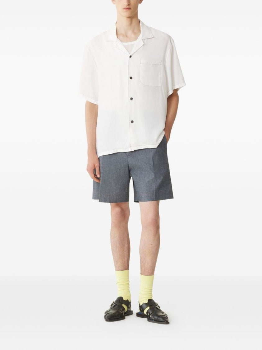 Lanvin White Graphic Chest Pocket Short Shirt