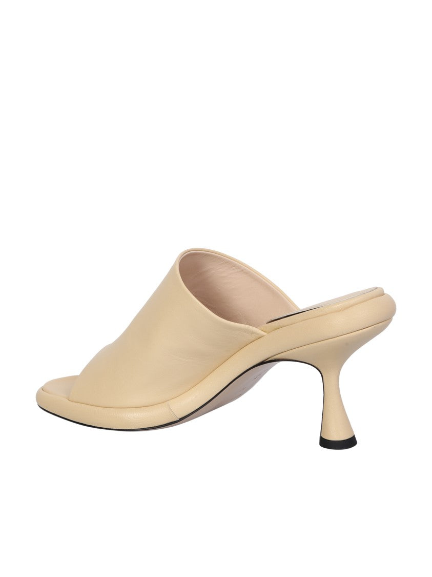 Wandler Beige Lambskin Sandals