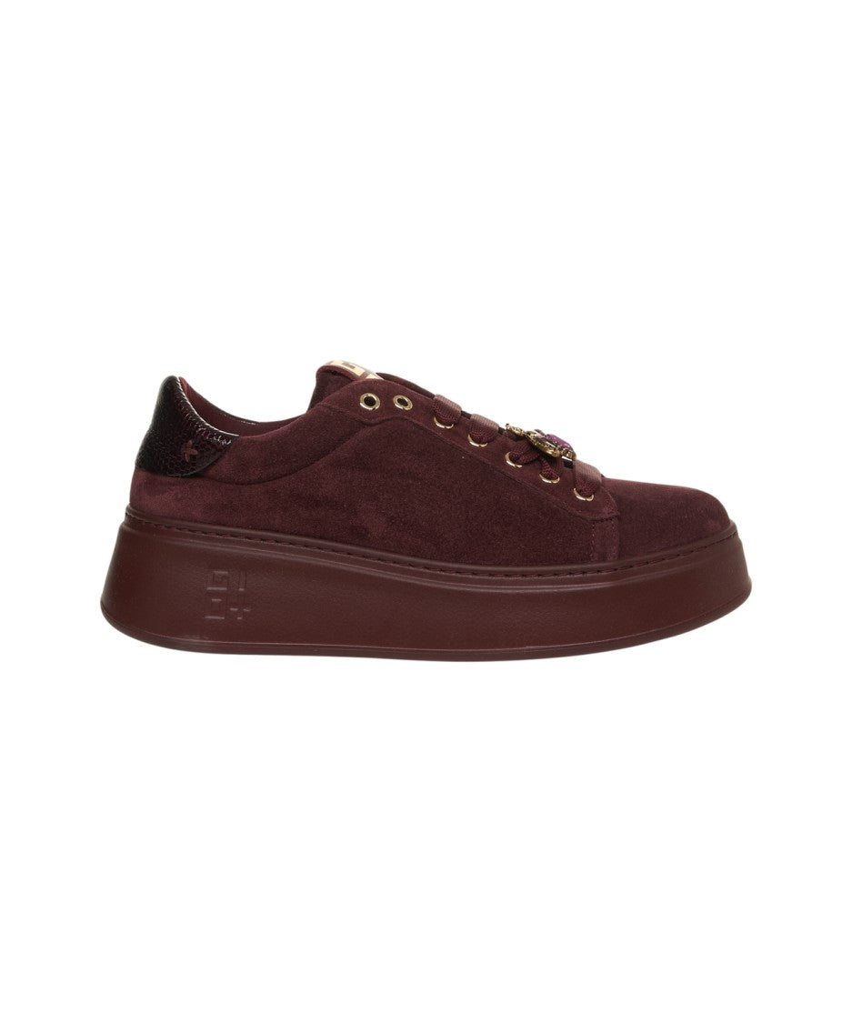 Gio+ Pia422a Suede Platform Sneakers With Decorative Eyelets