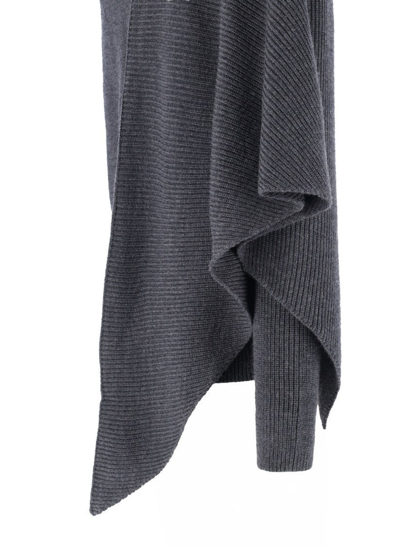 Entire Studios Black Asymmetrical Ribbed Knit Top