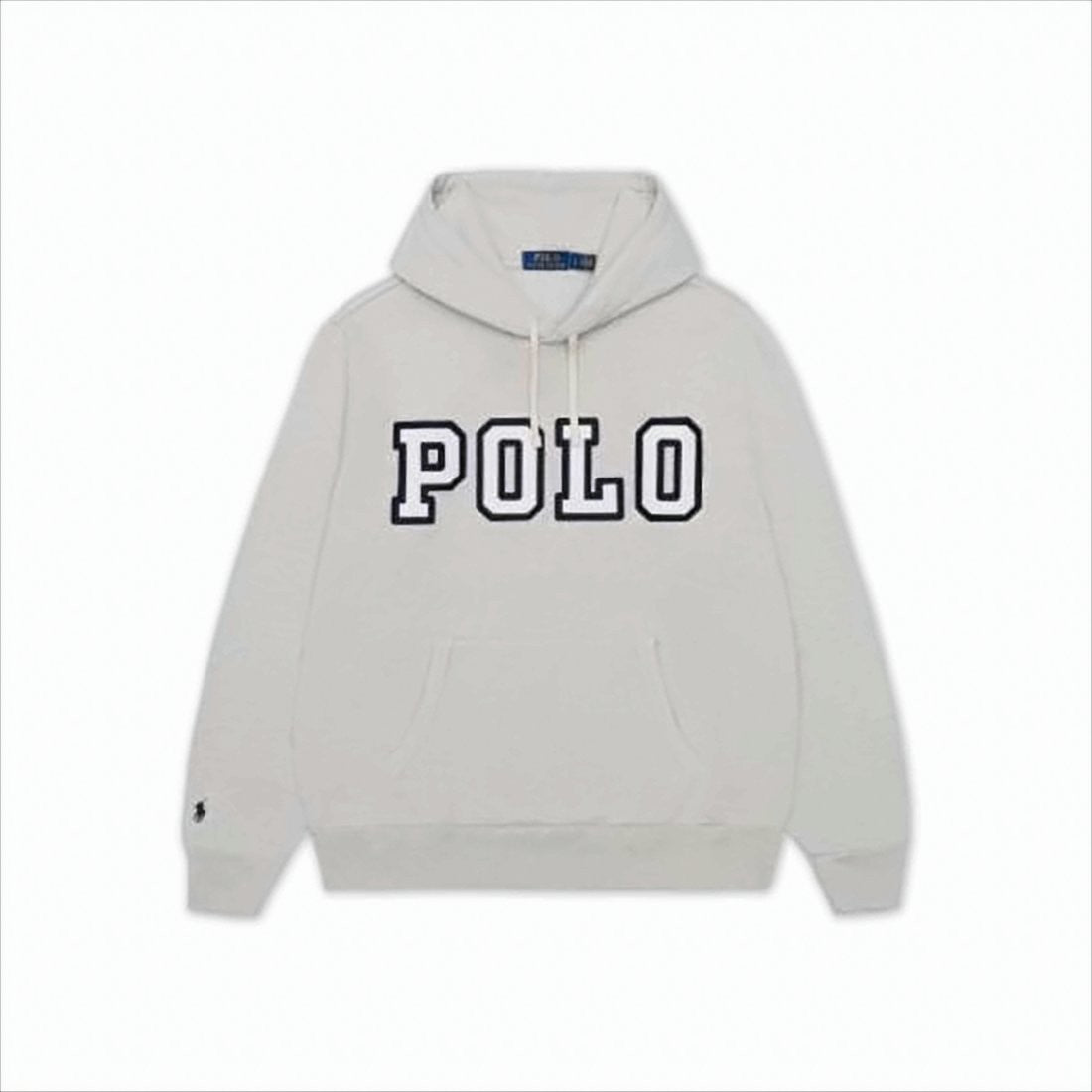 Polo Ralph Lauren Light Grey Pullover Hoodie With Bold Logo