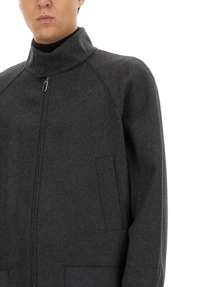 Fendi Cashmere Blouson With High Collar