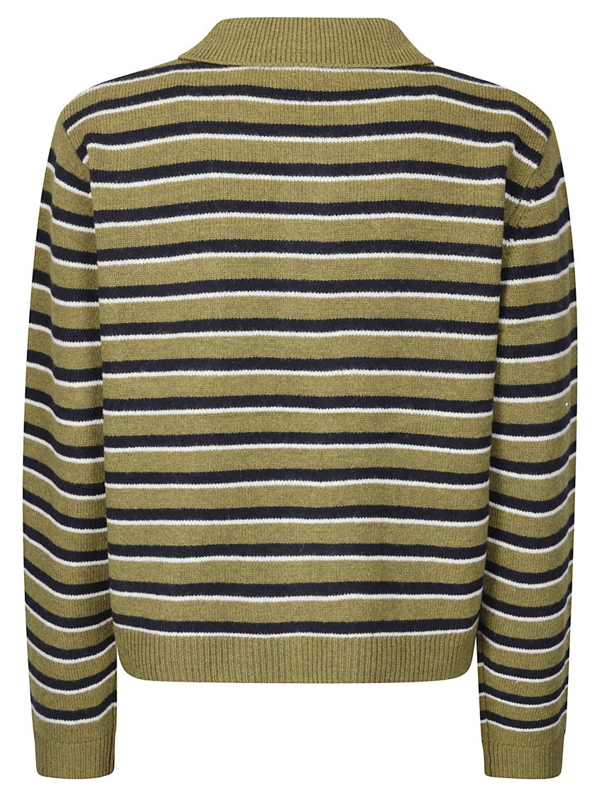 Baum Und Pferdgarten Polo-Style Merino Wool Sweater With Contrasting Buttons