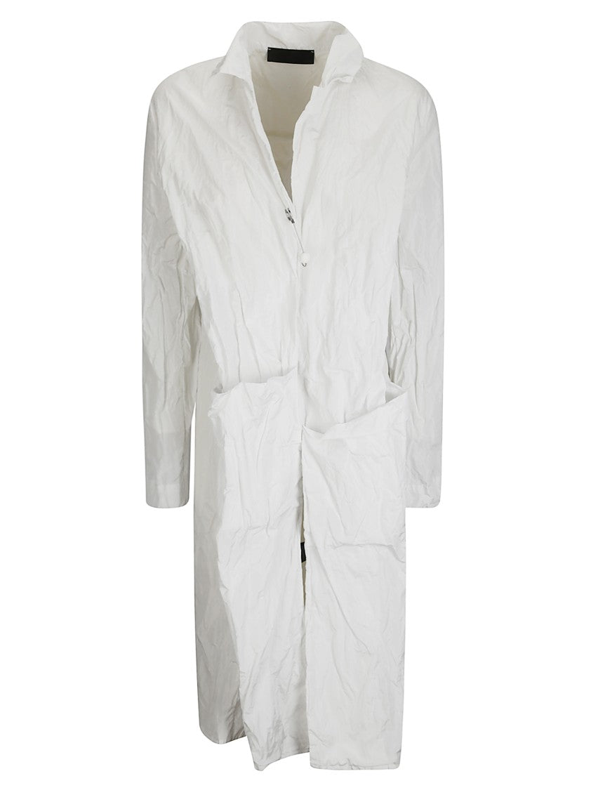 Maria Calderara Long Wrinkled Effect Trench Coat