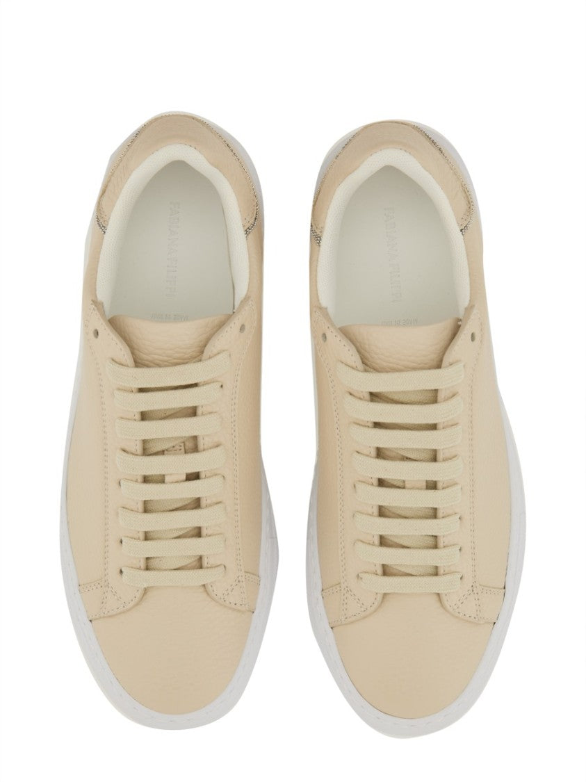 Fabiana Filippi Leather Sneakers With Classic Lace-Up Design