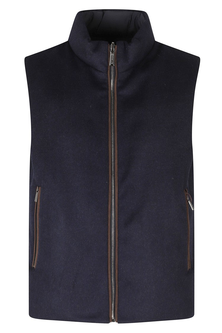 Moorer Blue-Gray Falieri Ls9 Wool-Blend Reversible Vest
