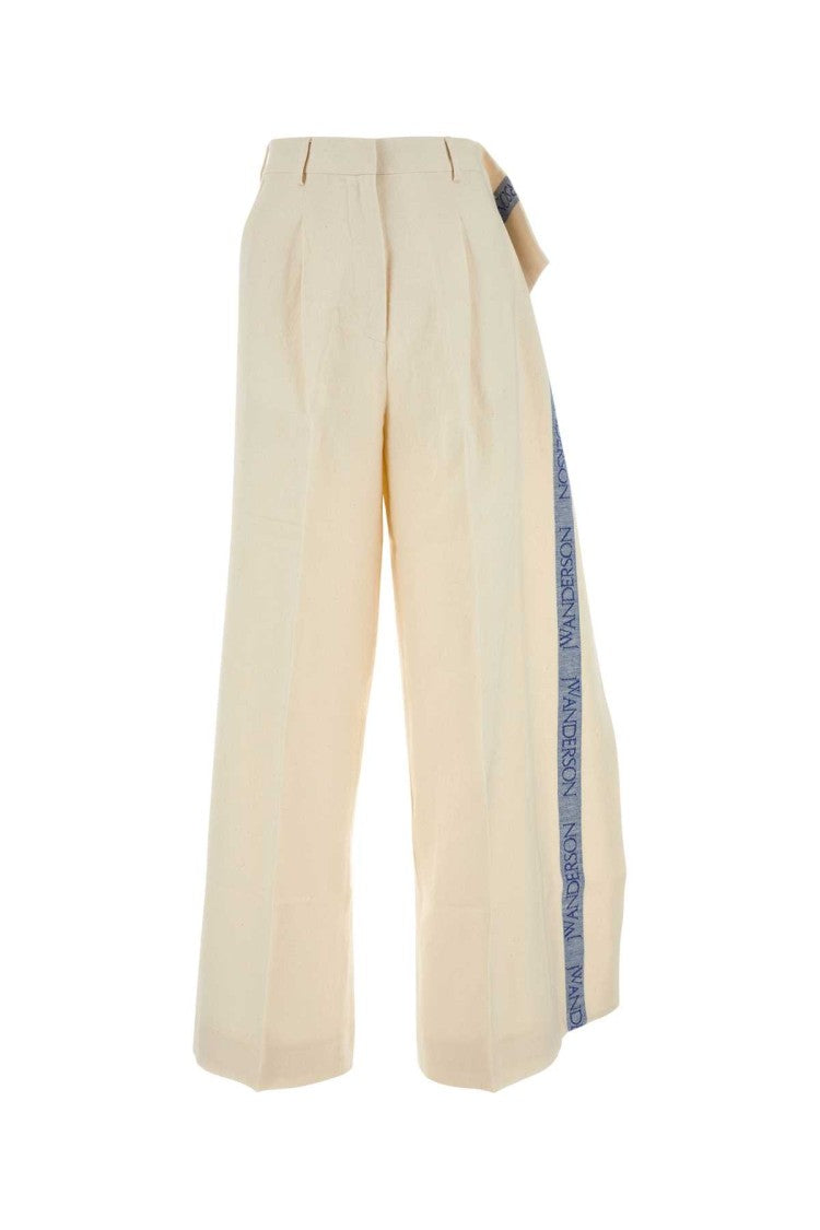 J. W. Anderson Ivory Cotton Blend Wide-Leg Pant