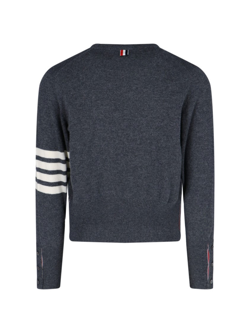 Thom Browne "Loopback 4-Bar" Sweater – Dark Grey