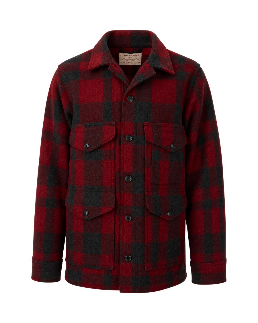Filson Red Buffalo Check Wool Overshirt