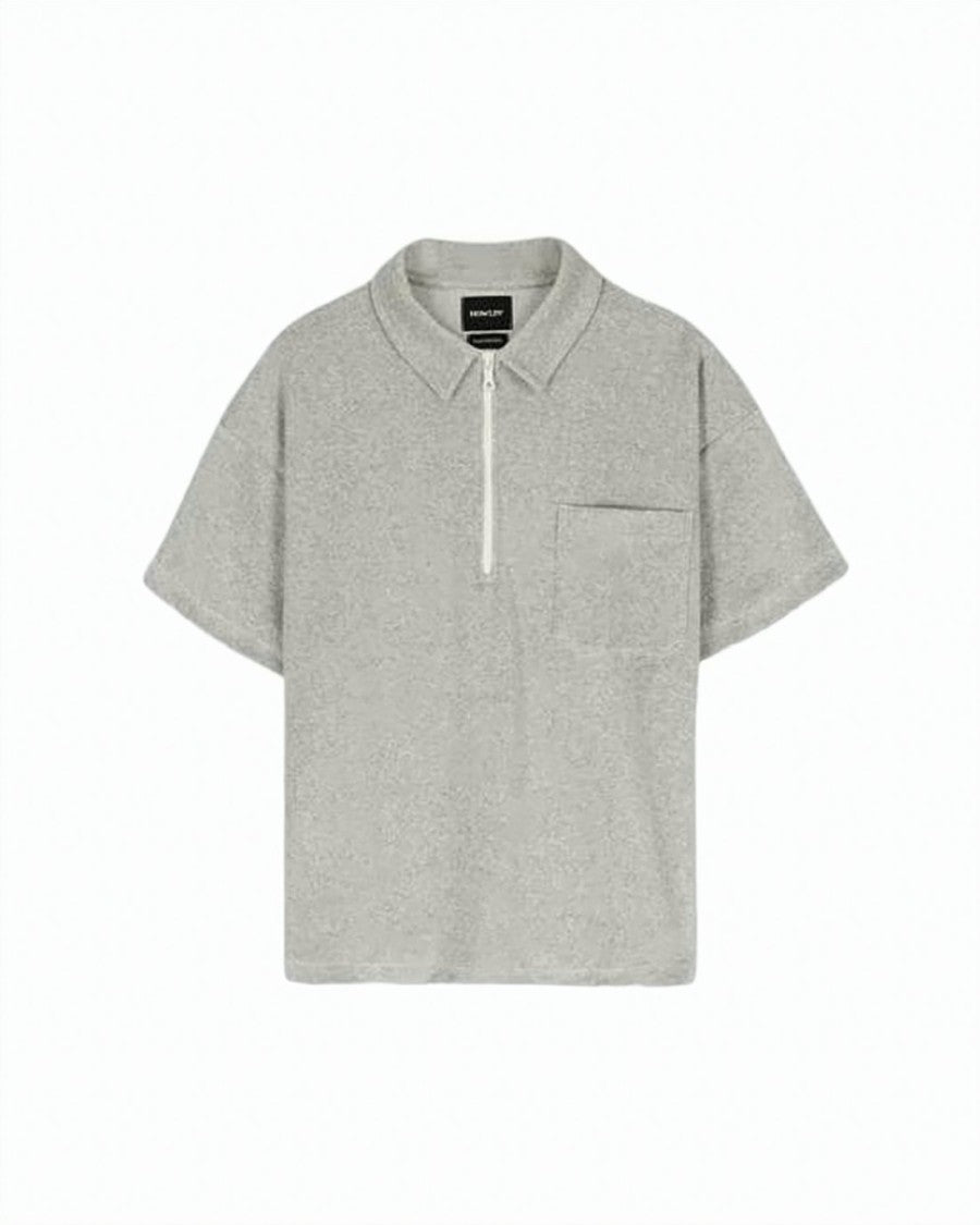 Howlin Short-Sleeved Zip-Up Polo Shirt With Chest Pocket