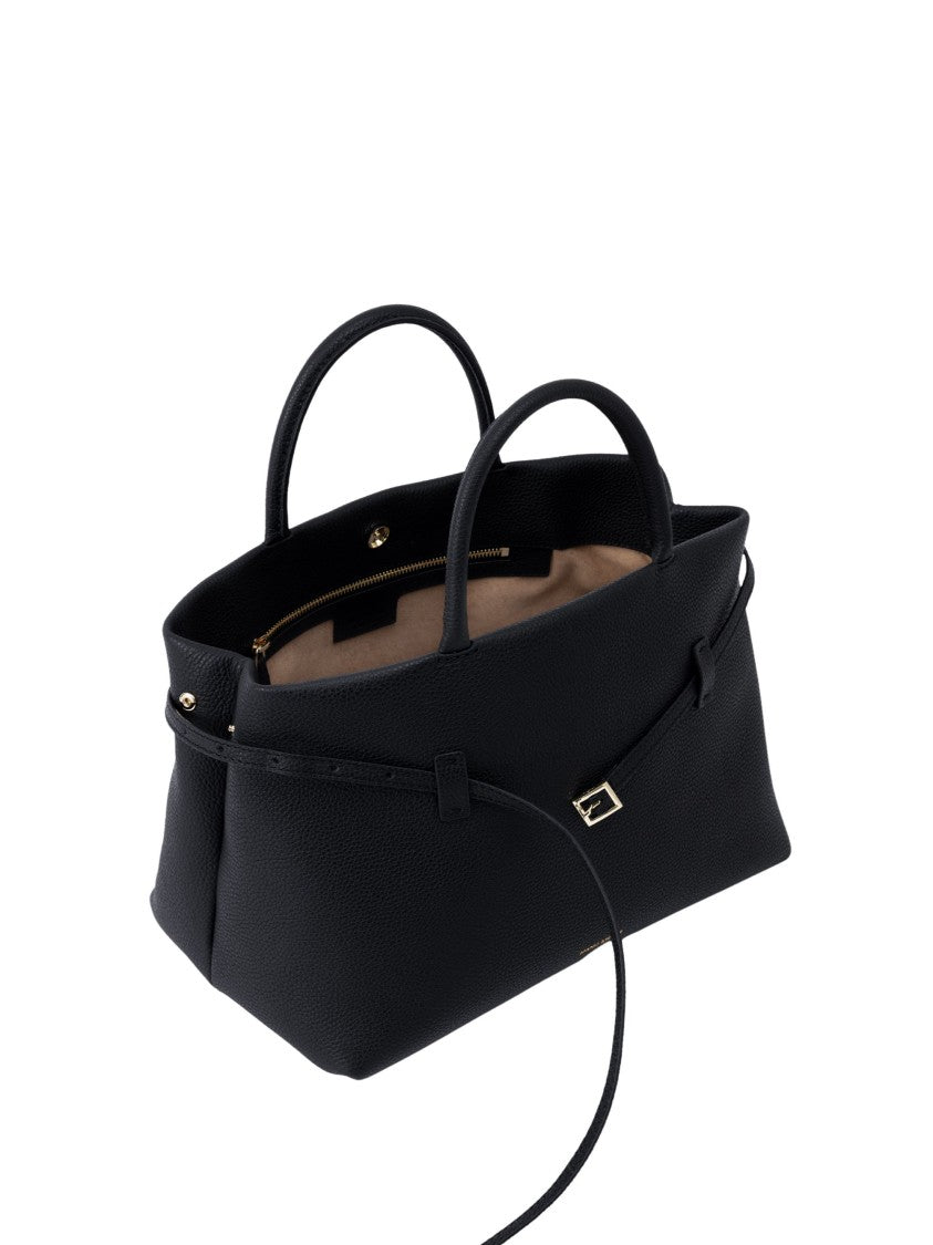Manu Atelier Black Le Cambon 35 Leather Handbag