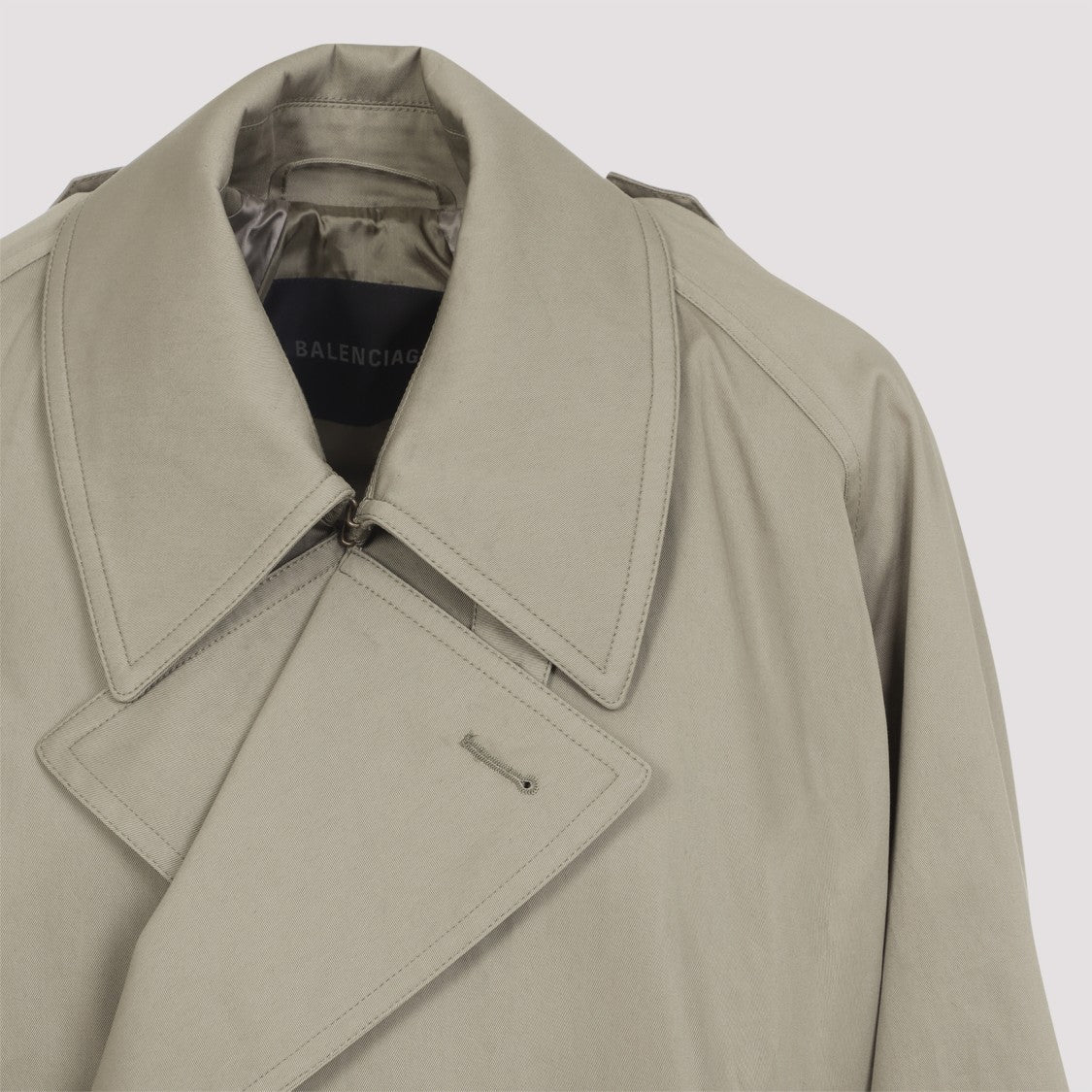 Balenciaga Explorer Beige Cotton Draped Neck Trench