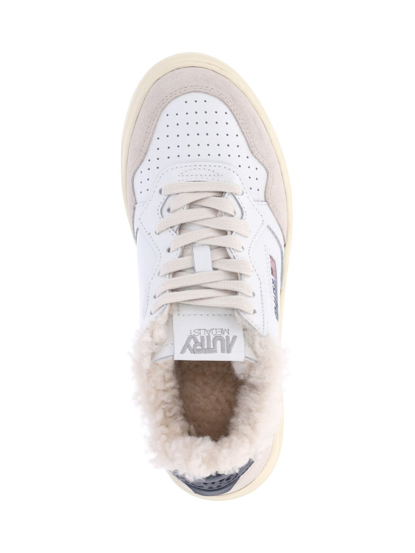 Autry White Calfskin Medalist Low-Top Sneakers