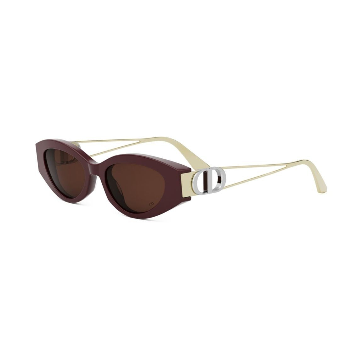 Dior Cat-Eye Sunglasses With Angular Burgundy Frame