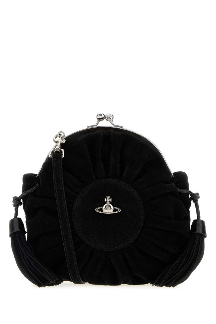 Vivienne Westwood Black Suede Rosie Shoulder Bag