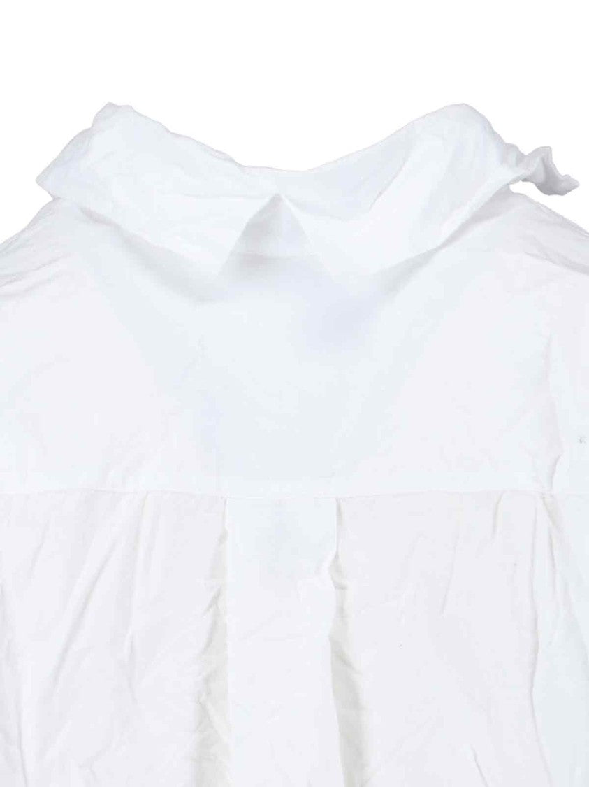 Daniela Gregis Gathered Cotton Shirt – White