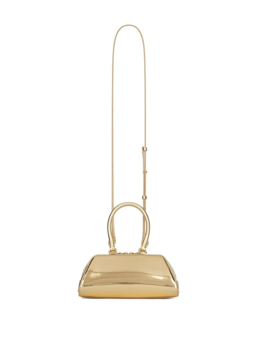 Givenchy Trapezoidal Shaped Gold Metallic Calf Leather Bag