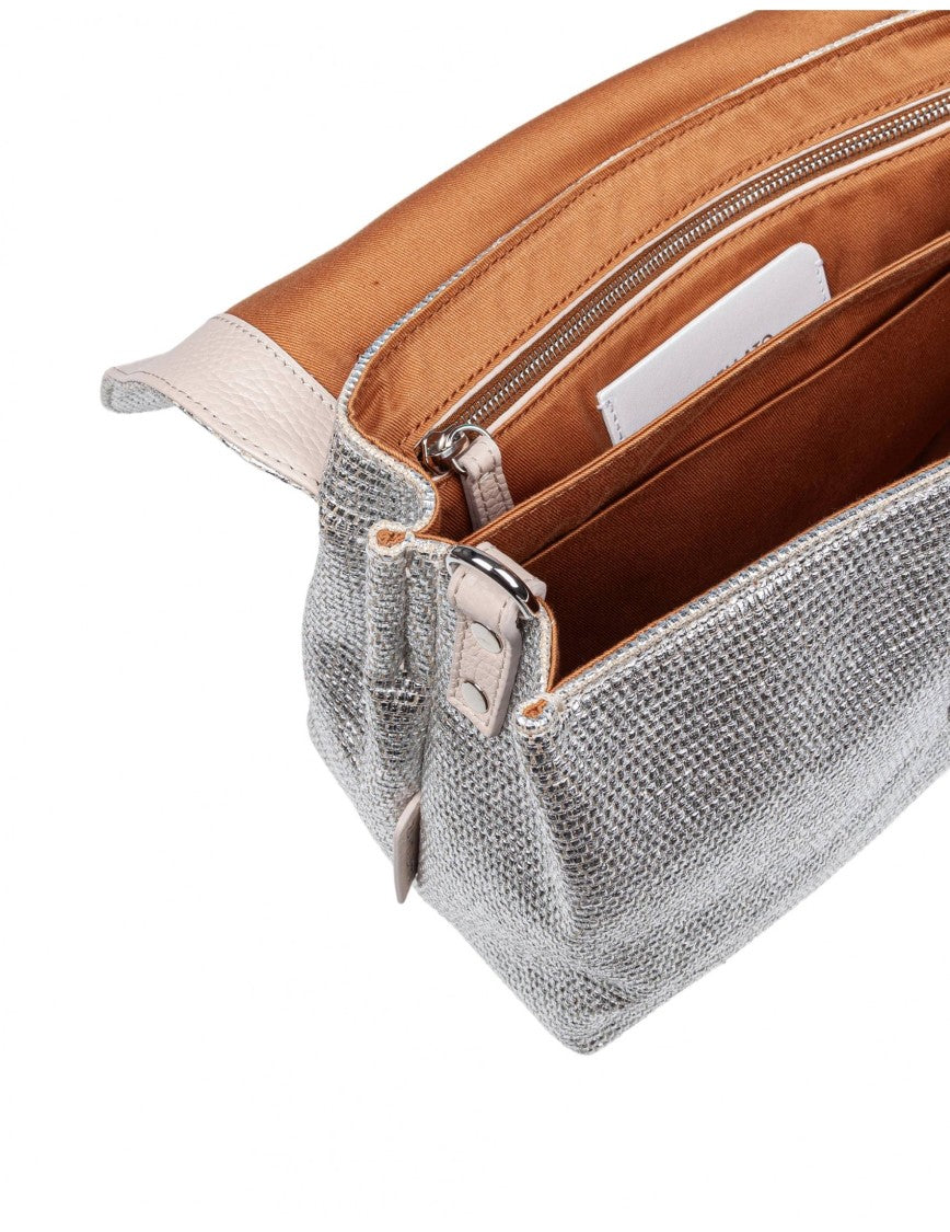 Zanellato Postina Midollino S Bag In Raffia Color Silver