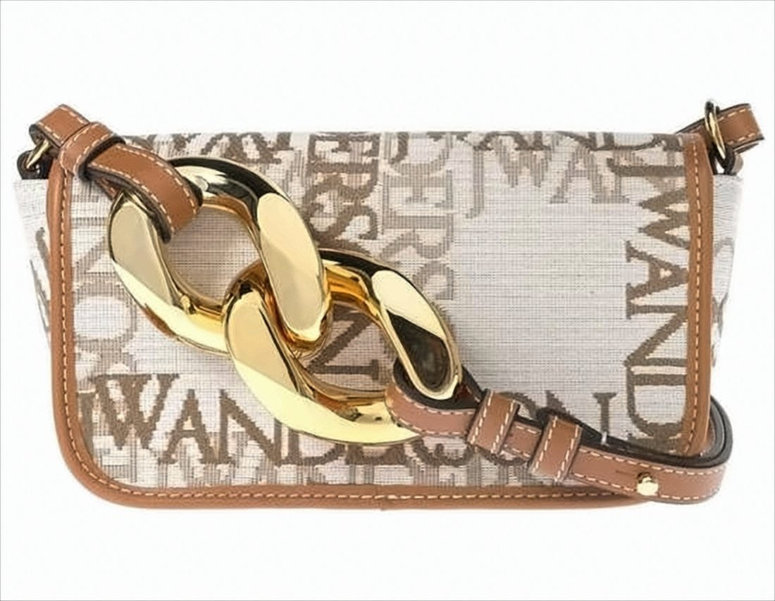 J. W. Anderson Rectangular Crossbody Bag With Logo Print And Chain Accents