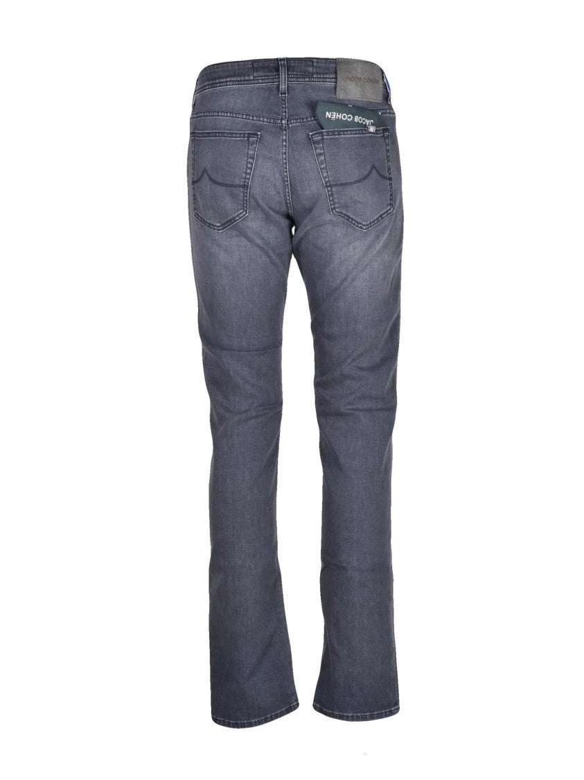 Jacob Cohen Slim Fit Denim Jeans With Subtle Whiskering And Five-Pocket Design