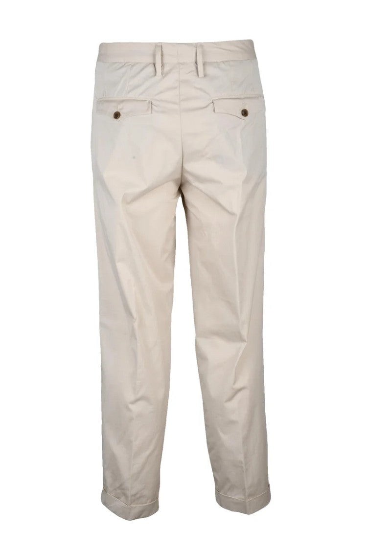 Myths Cotton Blend Pants - Cream