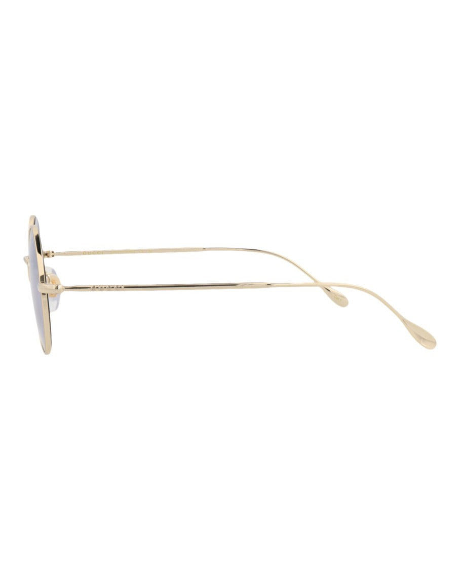 Gucci Round Metal Sunglasses With Polished Finish