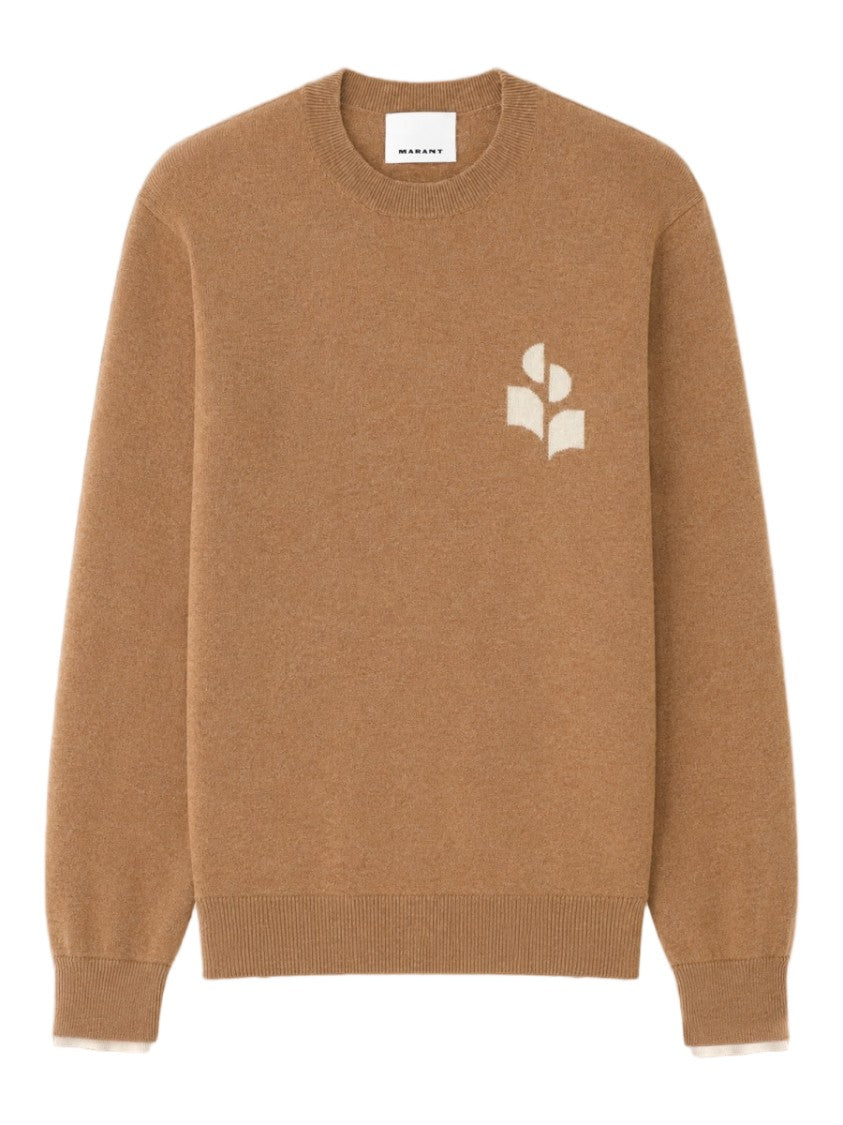Isabel Marant Knit Sweater With Abstract Logo Detail And Ribbed Finish
