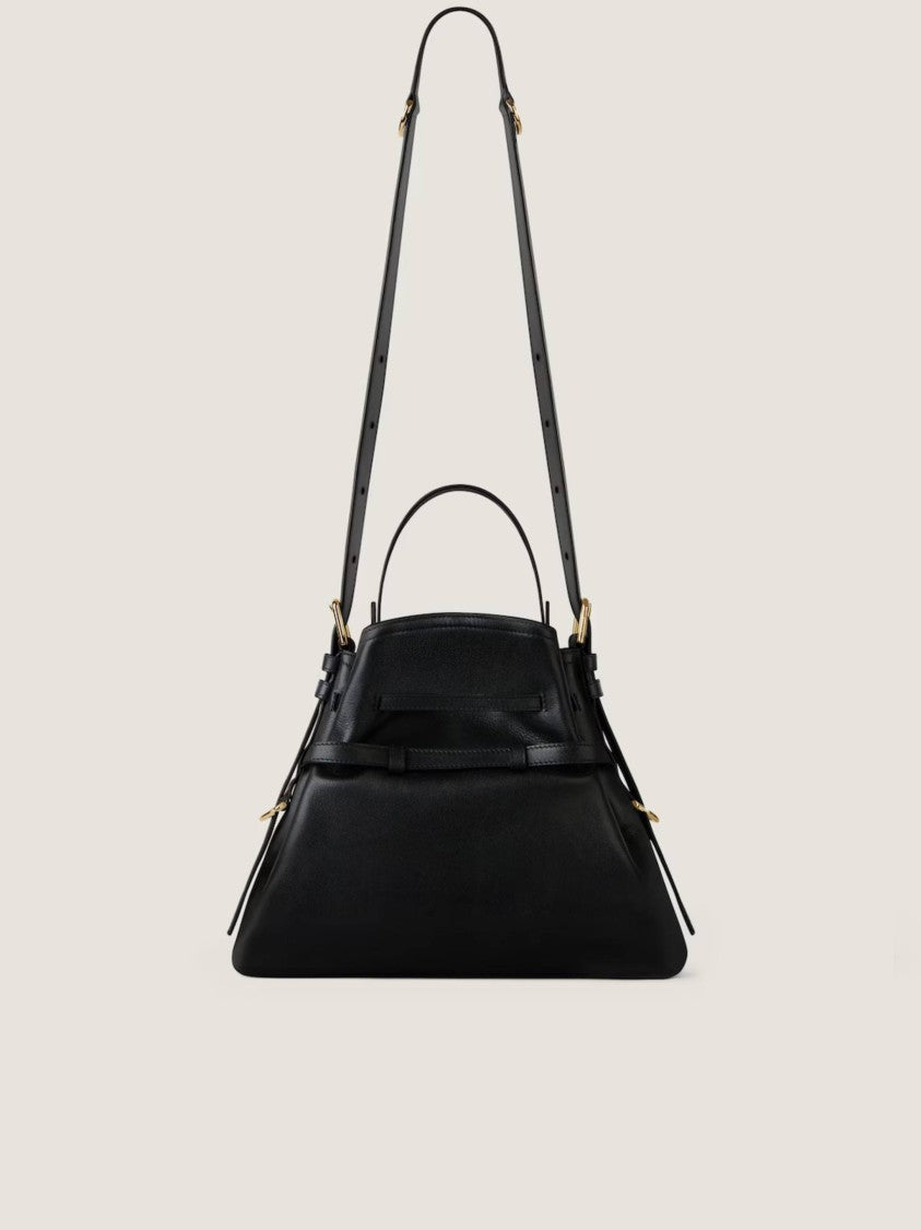 Givenchy Structured Slouchy Black Calf Leather Bucket Bag