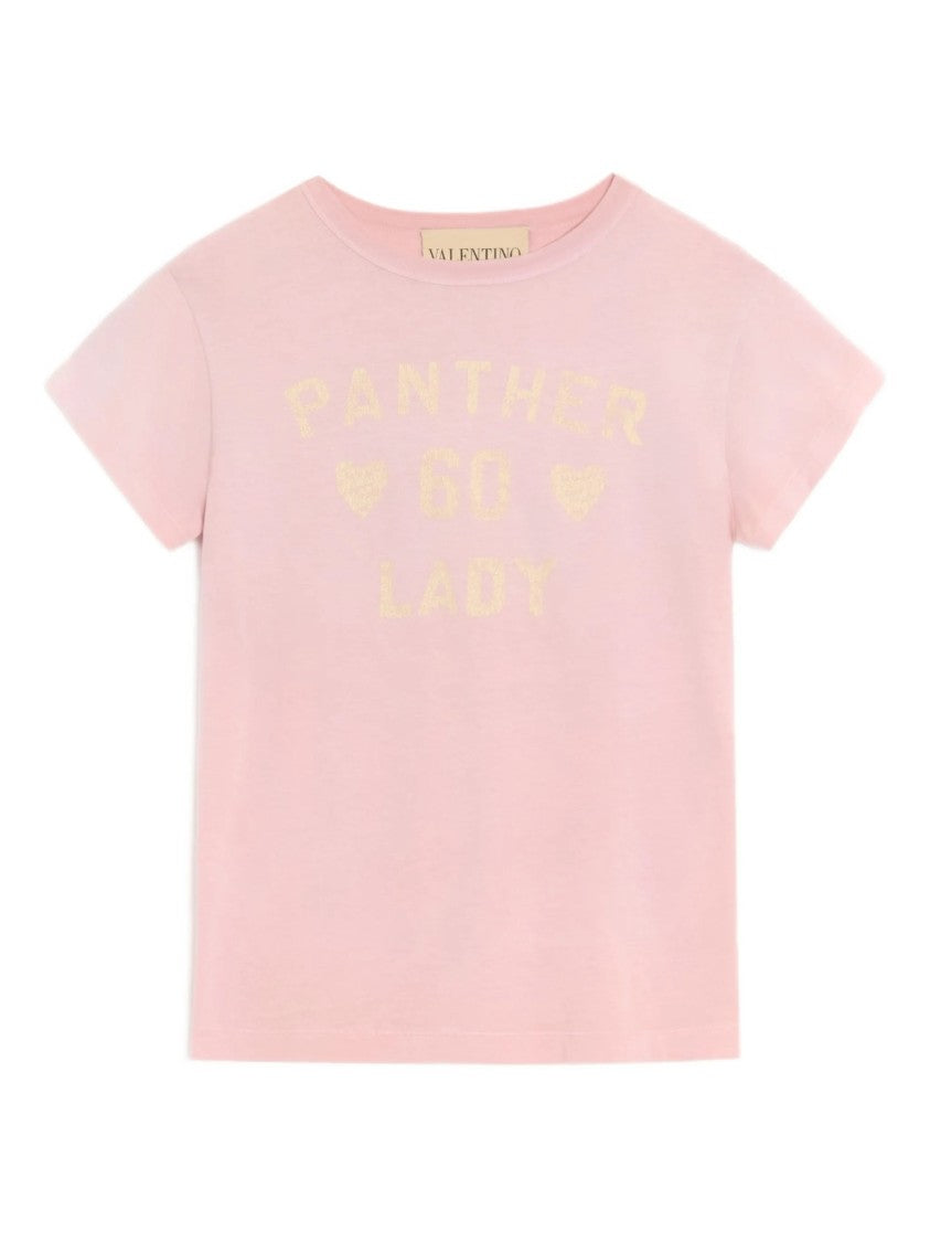 Valentino Pink Relaxed Heart Print Cotton T-Shirt