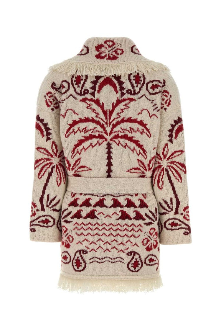 Alanui Embroidered Wool Blend Glimpse Of Eden Cardigan
