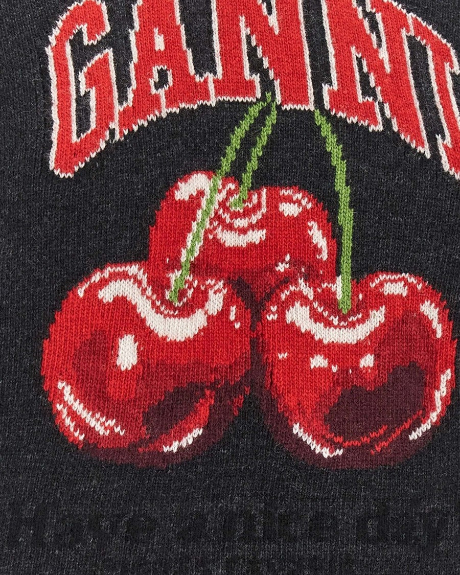 Ganni Cherry Graphic Phantom Gilet