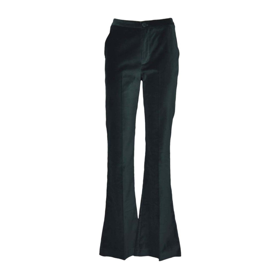 Merci High-Waisted Fitted Flared Trousers With Polished Finish