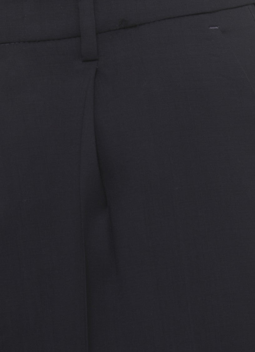 Pt Torino Blue Wool Straight-Leg Pants