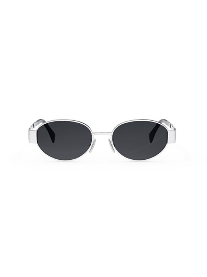 Celine Cl40235u Oval-Frame Polished Metallic Sunglasses