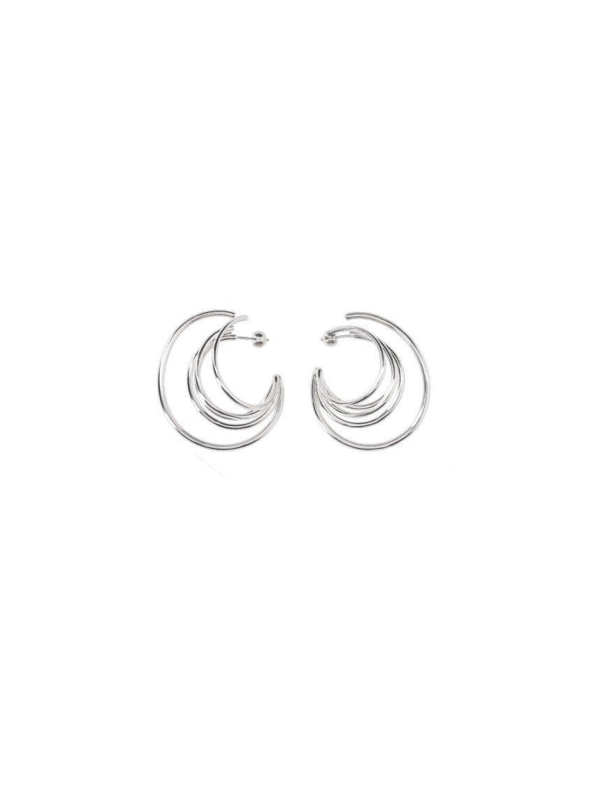 Panconesi "Triptych" Earrings In Silver-Plated Brass, Circular Design.