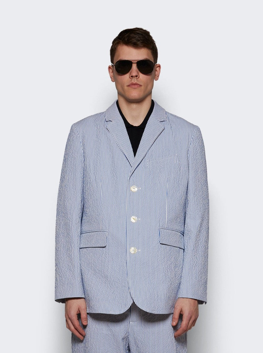 Bode Club Stripe Sb Suit Jacket Blue And White