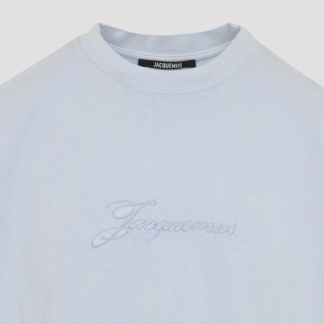 Jacquemus Light Blue Short-Sleeve T-Shirt With Embroidered Logo