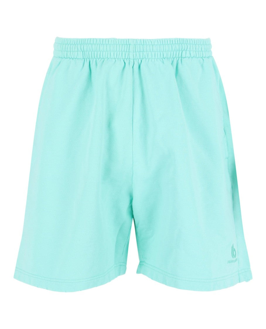 Balenciaga Logo-Detail Embroidered Sweat Shorts