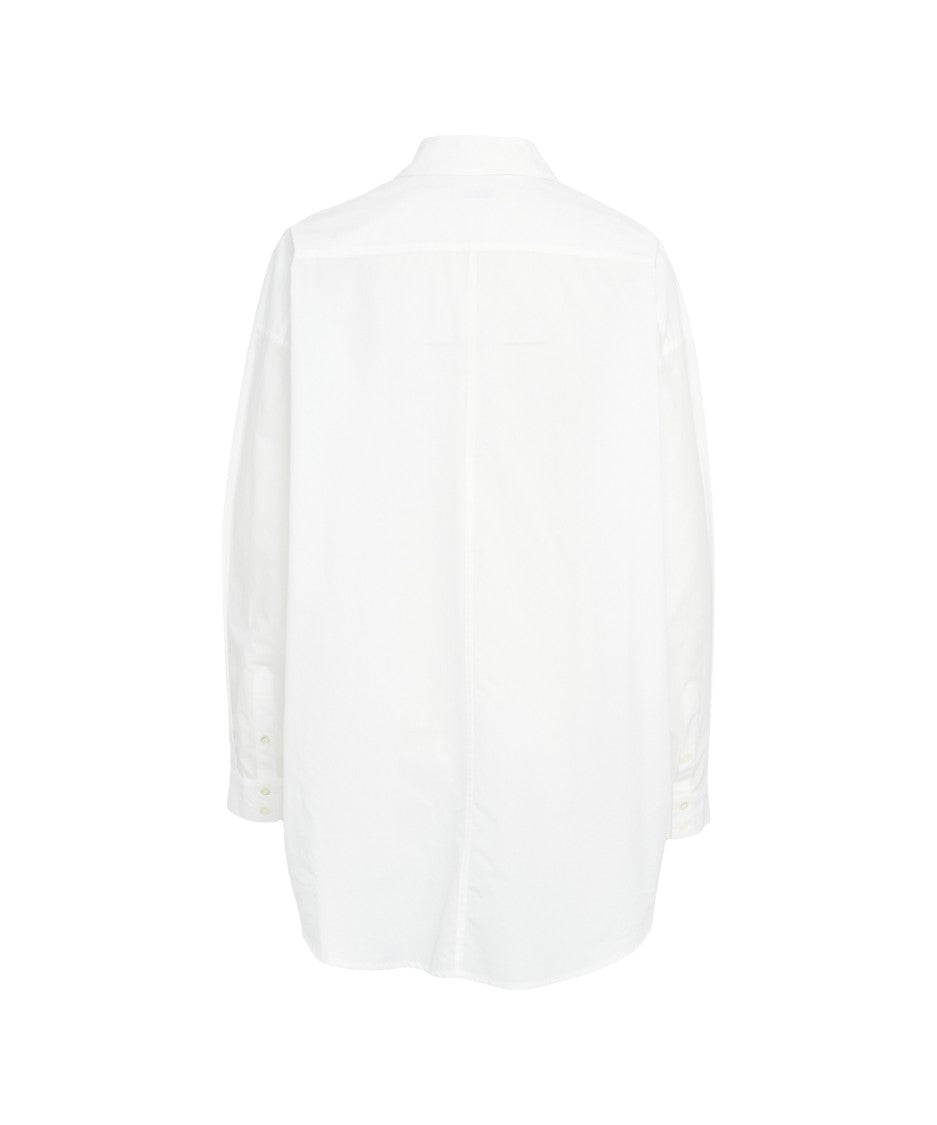 Ottod'ame White Cotton Blouse With Classic Collar