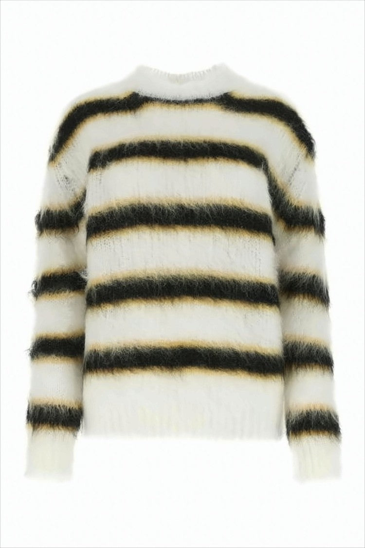 Marni Fuzzy Striped Sweater In Soft Knit