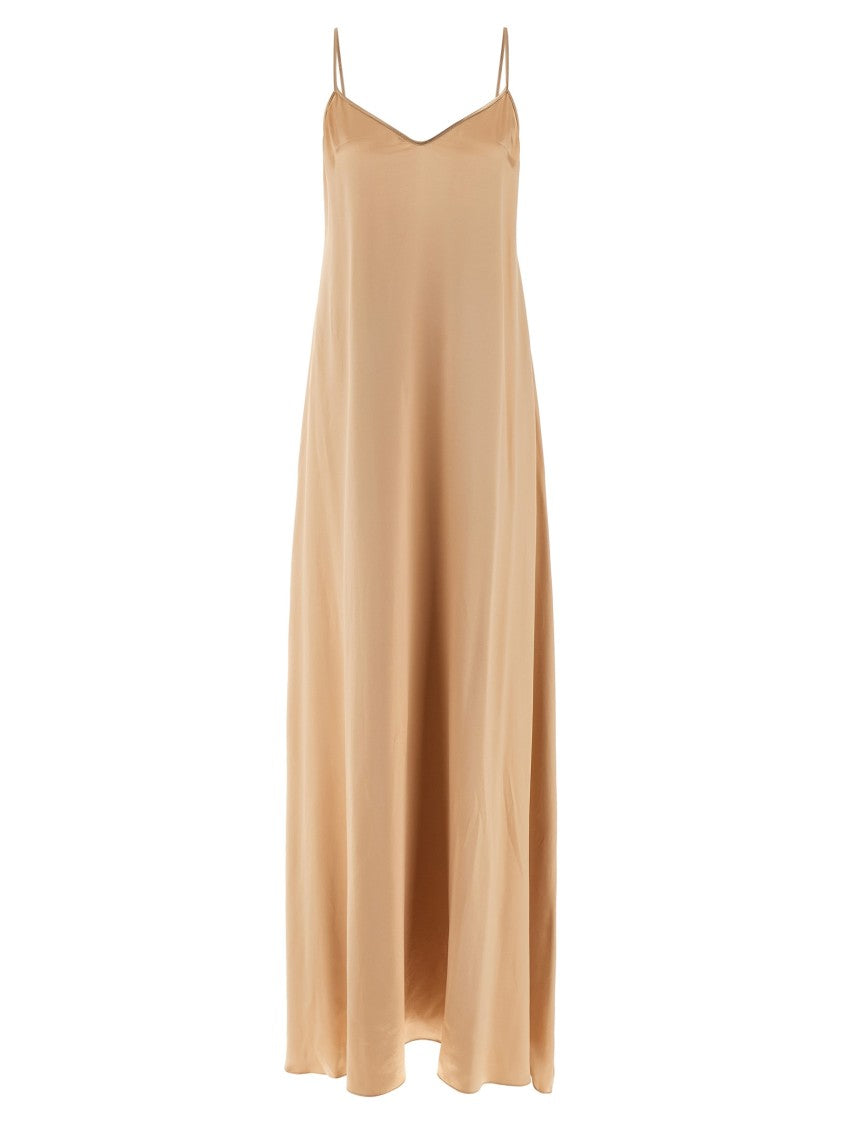 Ferragamo Fluid Viscose Maxi Dress With V-Neck And Spaghetti Straps