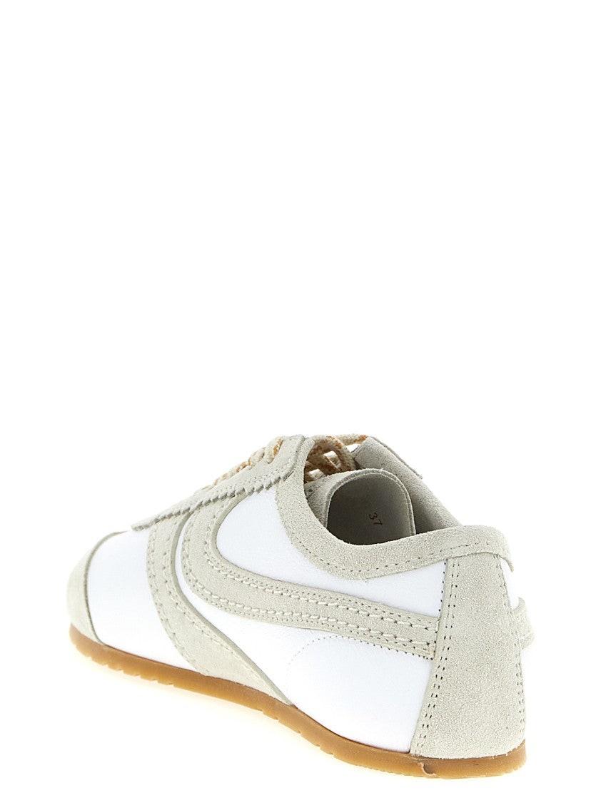 Dries Van Noten Suede Sneakers With Scalloped Edges And Leather Details