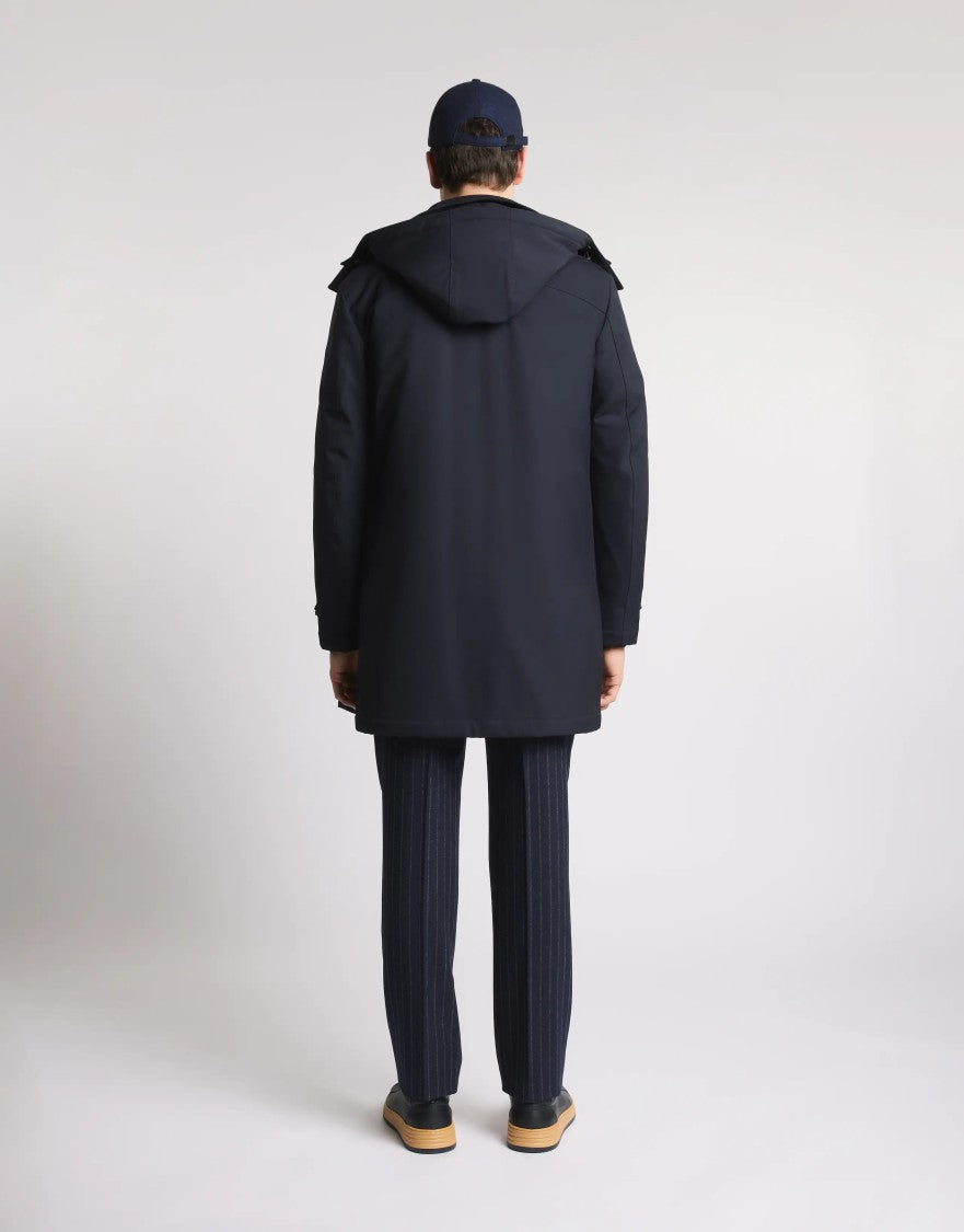 Fay Weather-Resistant Navy Parka With Breathable Fabric