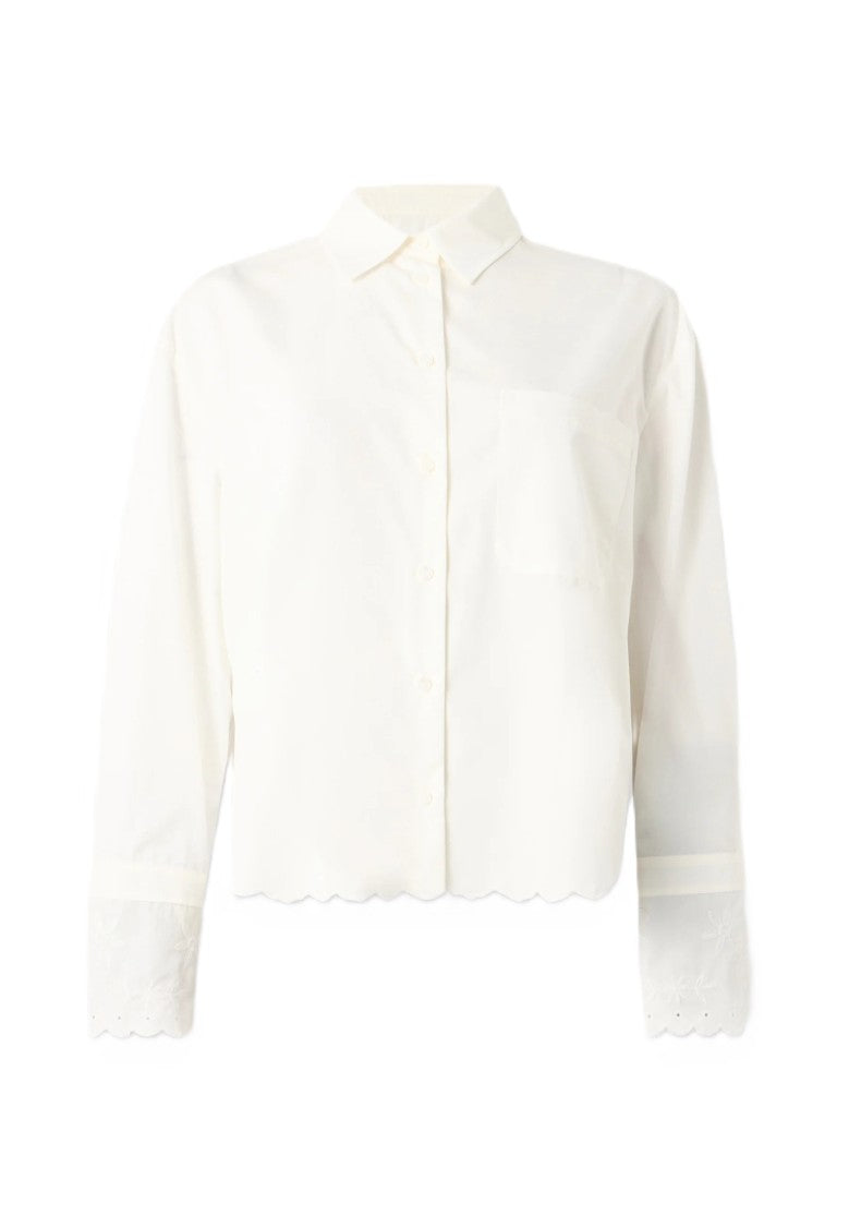 Max Mara Ivory White Cotton Blend Shirt
