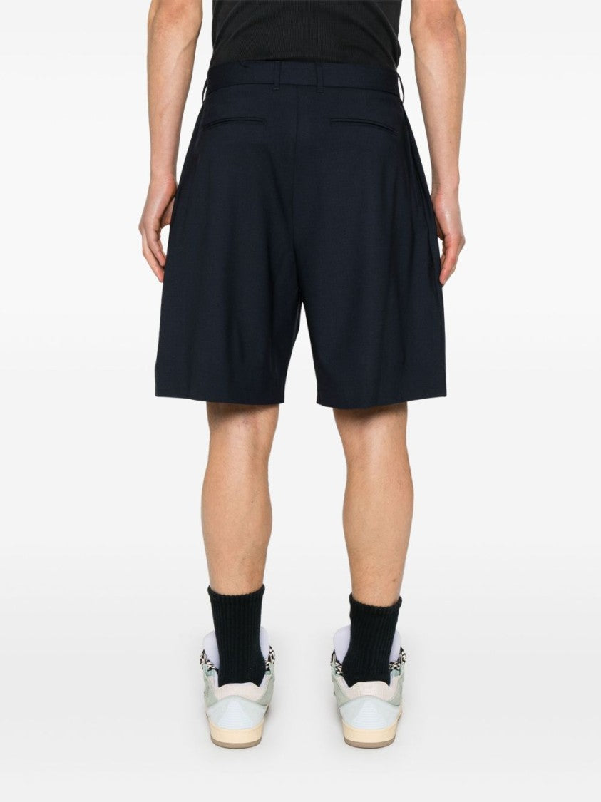 Msgm Knee-Length Tailored Blue Shorts