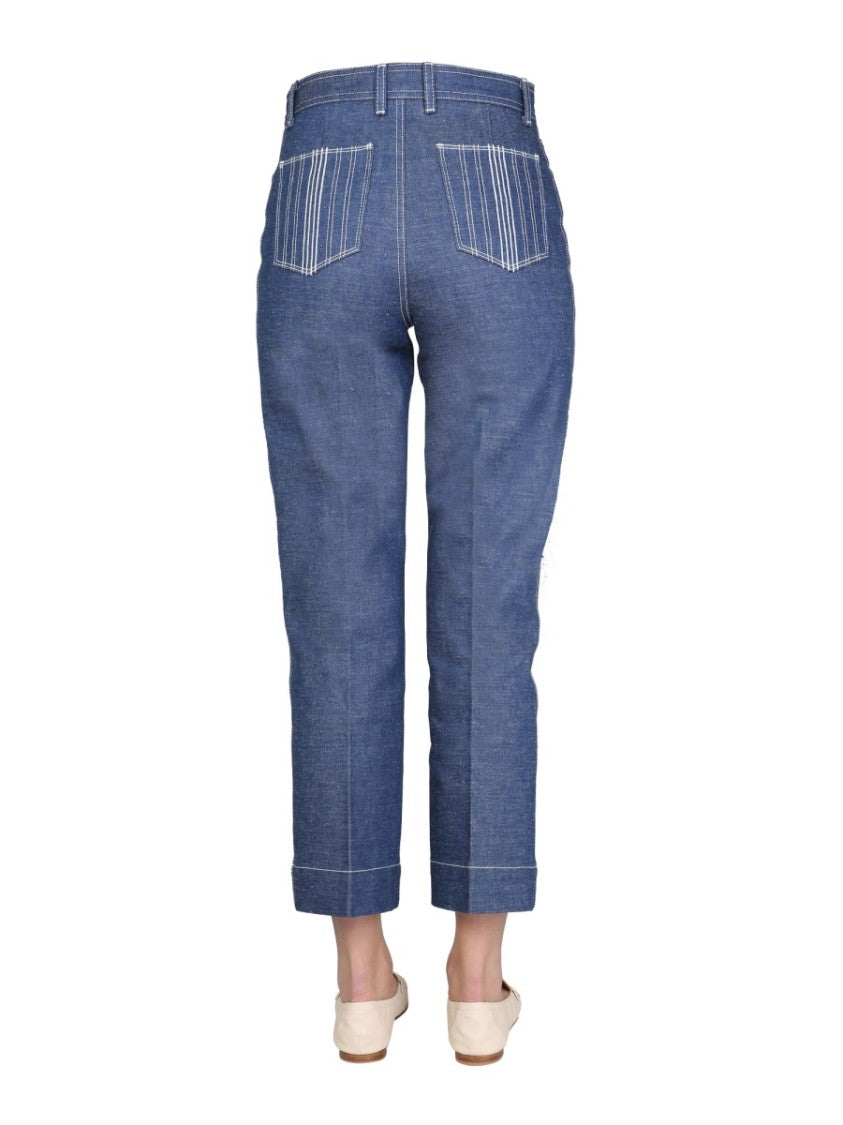 Tory Burch Cropped Wide-Leg Jeans