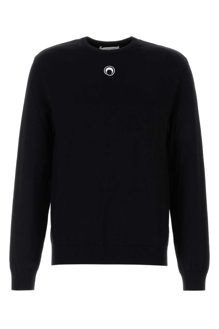 Marine Serre Black Stretch Viscose Sweater