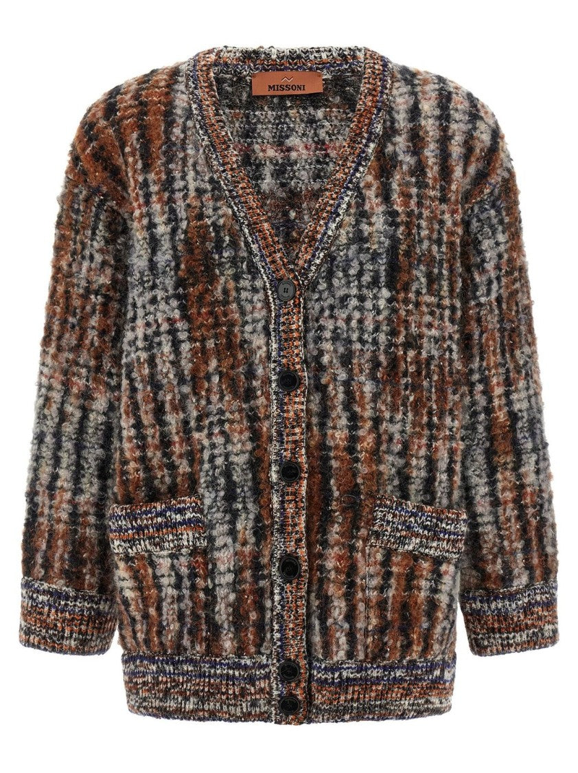 Missoni Multicolor Plaid Cardigan With V-Neck